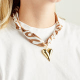 Virtue PUFF HEART ON SCARF NECKLACE
