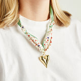 Virtue PUFF HEART ON SCARF NECKLACE