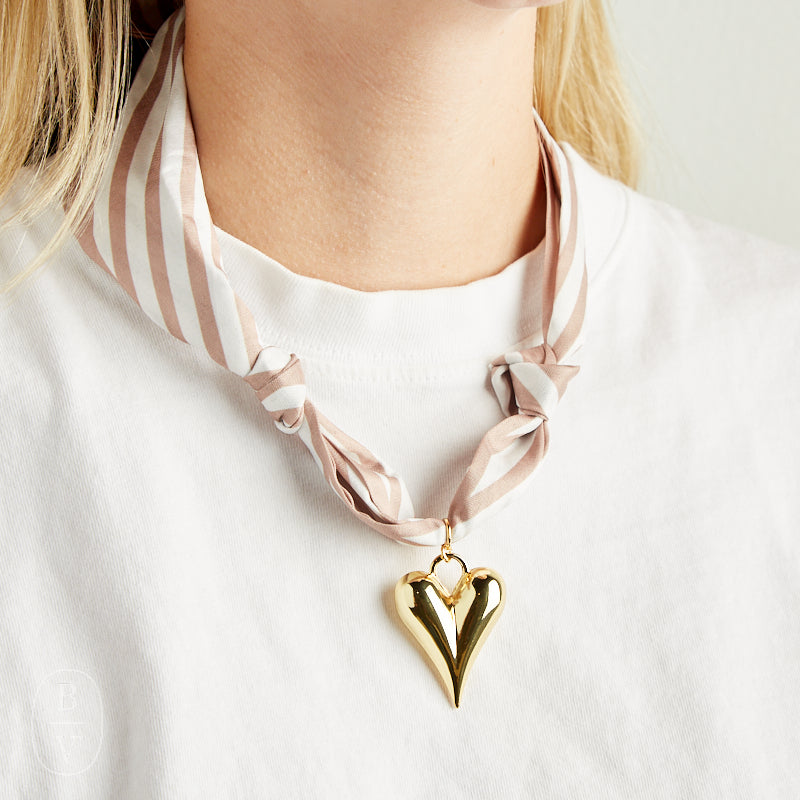 Virtue PUFF HEART ON SCARF NECKLACE