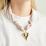 Virtue PUFF HEART ON SCARF NECKLACE
