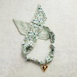 Virtue PUFF HEART ON SCARF NECKLACE Mint Floral