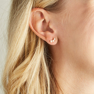 Virtue TRIPLE RHINESTONE STUD EARRINGS