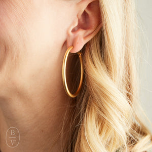 Virtue LARGE BRUSHED HOOP EARRINGS