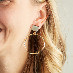 Virtue ABALONE POST BRANCH HOOP EARRINGS