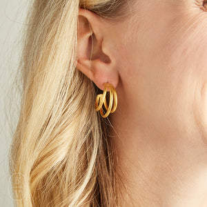 Virtue TRIPLE BRUSHED HOOP EARRINGS