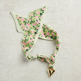 Virtue PUFF HEART ON SCARF NECKLACE Pink Mint Floral