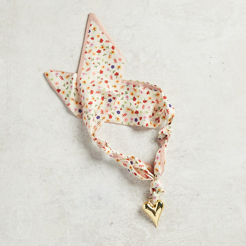 Virtue PUFF HEART ON SCARF NECKLACE