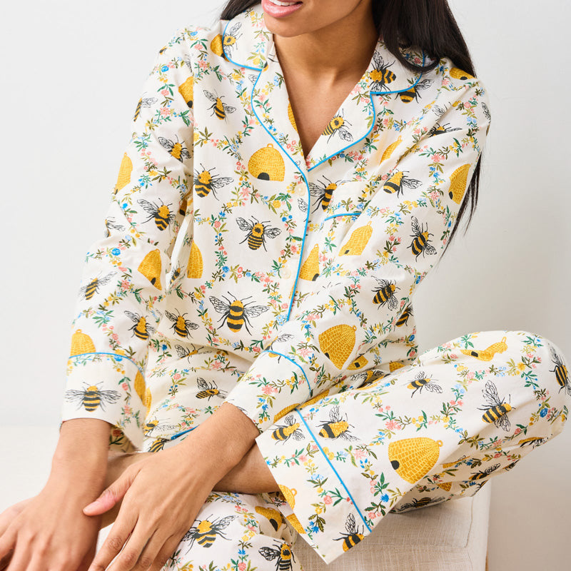 Printfresh SWEET BEE LONG SLEEP SET Cream