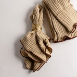 Creative Co-op WOVEN COTTON CONTRAST STITCH NAPKIN SET OF 4