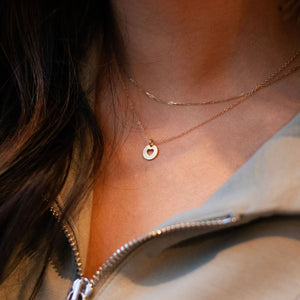 eNewton Design CHARM NECKLACE Gold 16 Love Small Gold Disc