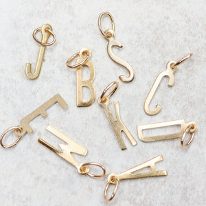 Farrah B Jewelry PLAIN LETTER CHARM Gold