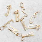 Farrah B Jewelry PLAIN LETTER CHARM Gold