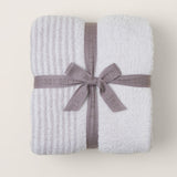 Barefoot Dreams COZYCHIC TEXTURED STRIPE THROW BLANKET Almond Multi