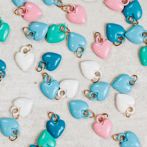 Farrah B Jewelry ENAMEL HEART CHARM Teal Green