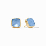 Julie Vos CATALINA STUD EARRINGS Iridescent Chalcedony Blue