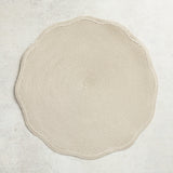 Deborah Rhodes SCALLOP ROUND TWO TONE PLACEMAT Silver Sand