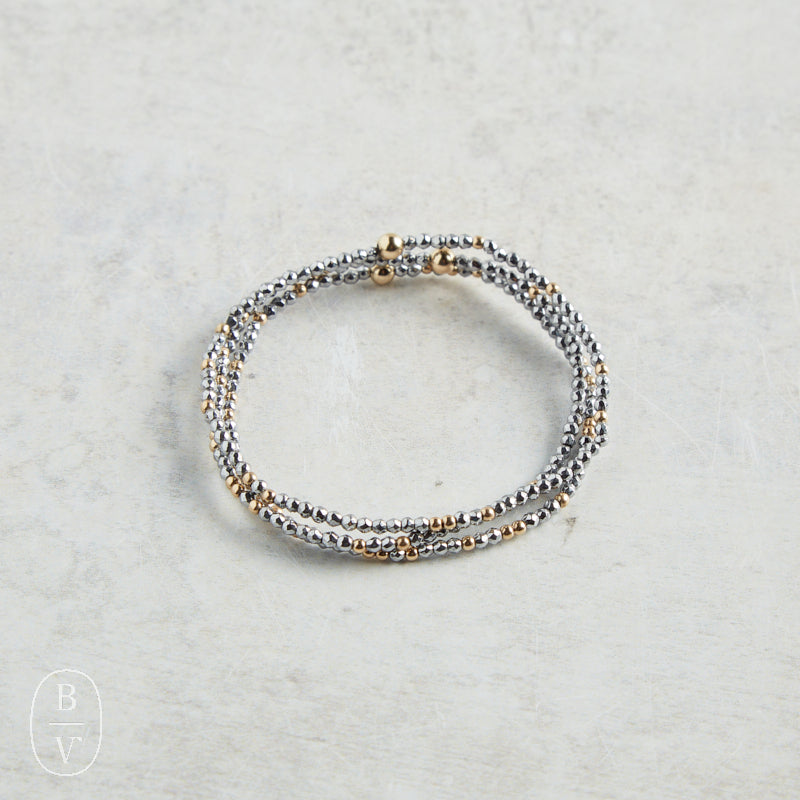 eNewton Design FACETED HEMATITE HOPE UNWRITTEN BRACELET