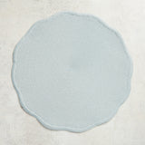 Deborah Rhodes SCALLOP ROUND TWO TONE PLACEMAT Silver French Blue