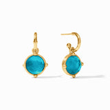 Julie Vos HONEYBEE HOOP & CHARM EARRINGS Iridescent London Blue