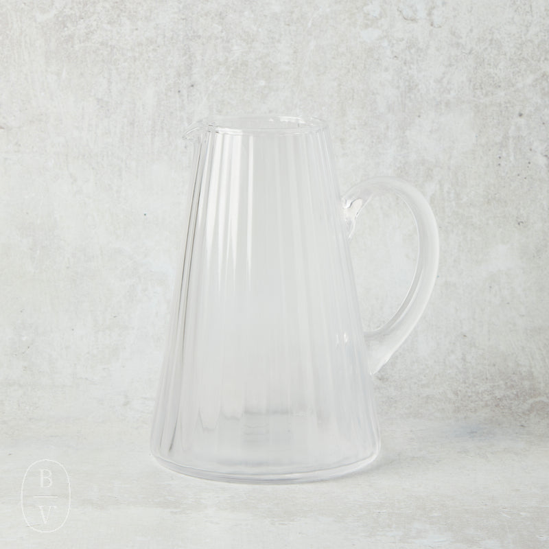 Bloomingville RIBBED GLASS PITCHER
