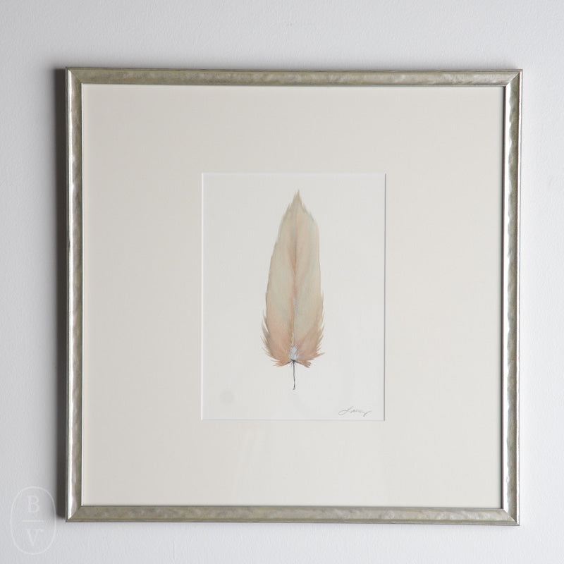 By Lacey SMALL FRAMED MATTED FEATHER SERIES 1 PAINTING 1