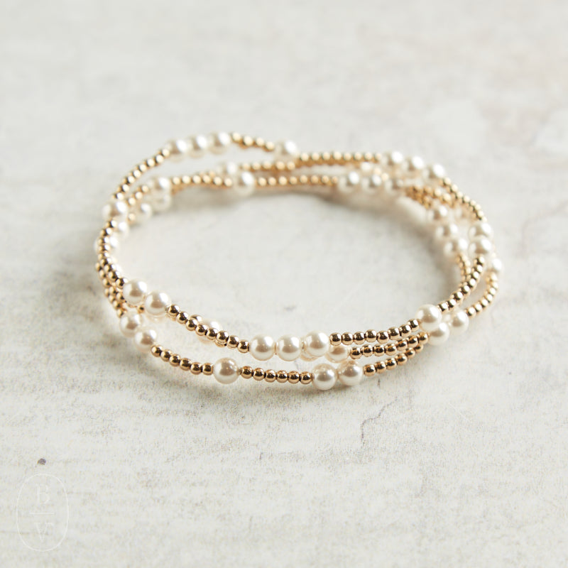 eNewton Design EGIRL HOPE UNWRITTEN GEMSTONE BRACELET 5.5" Pearl 4mm