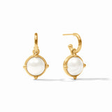 Julie Vos HONEYBEE HOOP & CHARM EARRINGS Pearl