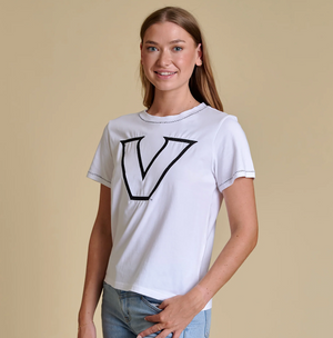 Stewart Simmons THE VANDERBILT EMBROIDERED V TEE
