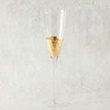 Zodax FEZ CUT GLASS CHAMPAGNE FLUTE Gold Leaf