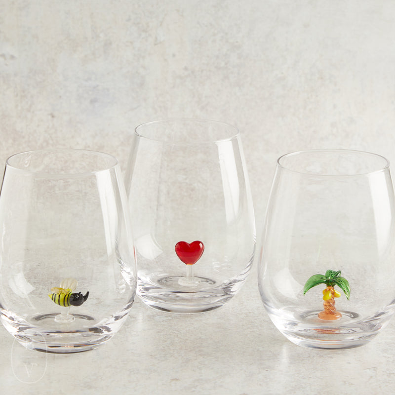Creative Co-op STEMLESS WINE GLASS WITH FIGURE