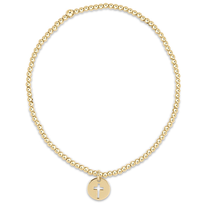 eNewton Design EGIRL CLASSIC GOLD BEAD CHARM BRACELET 5.5" Blessed Small Gold Disc 2mm