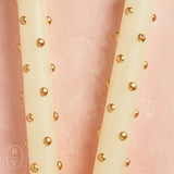 Creative Co-op UNSCENTED DOT TAPER CANDLE SET OF 2