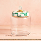 MacKenzie-Childs KITCHEN CANISTER Emerald Check Large