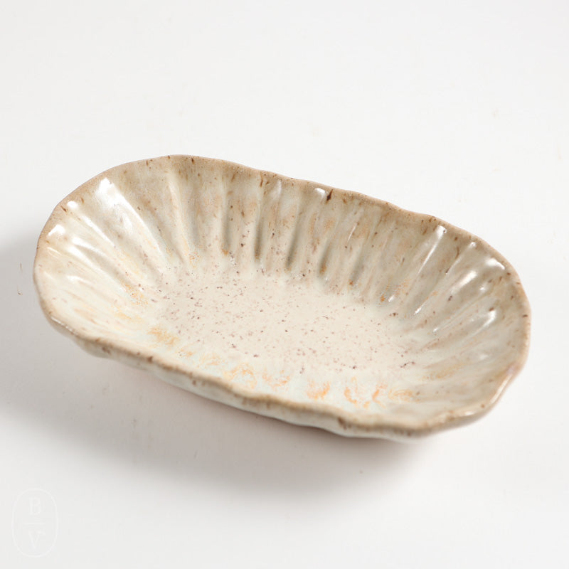 Etta B Pottery CRIMPED SIDE DISH Dogwood