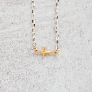 CV Designs WHITE CHAIN CROSS NECKLACE - CVNWSC