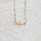 CV Designs WHITE CHAIN CROSS NECKLACE - CVNWSC