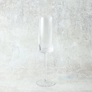 Zodax BANDOL FLUTED TEXTURED CHAMPAGNE FLUTE GLASS