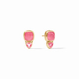 Julie Vos AQUITAINE DUO STUD EARRINGS Iridescent Peony Pink