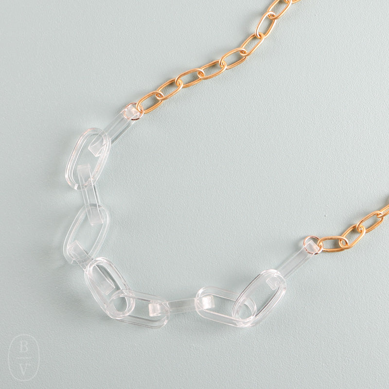 CV Designs ACRYLIC LINK GOLD CHAIN NECKLACE