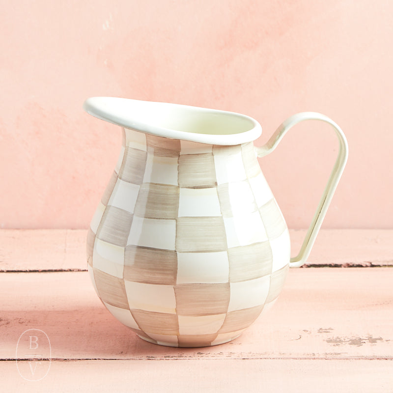 MacKenzie-Childs PITCHER Mocha Check