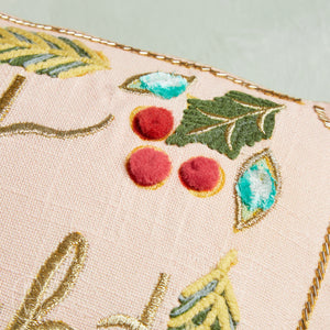 Creative Co-op MERRY AND BRIGHT COTTON SLUB LUMBAR PILLOW