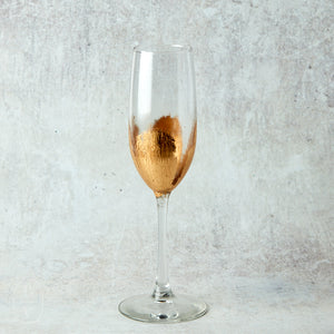 Elm Design HAND PAINTED GOLD LEAF STEMMED CHAMPAGNE GLASS
