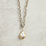 Virtue GOLD PEARL NUGGET CABLE CHAIN NECKLACE Silver