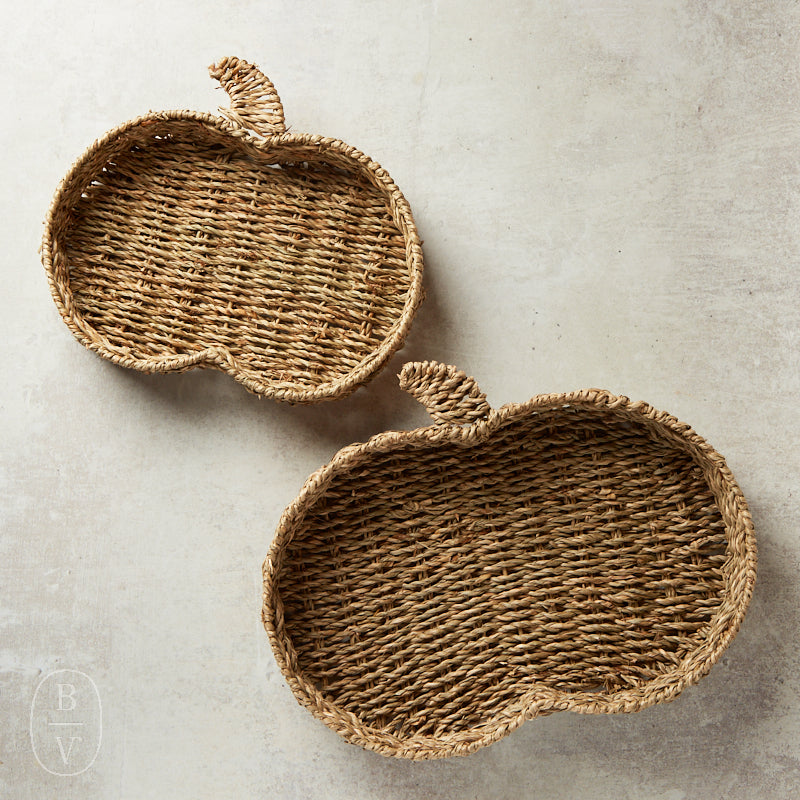 Creative Co-op PUMPKIN SHAPED SEAGRASS TRAY