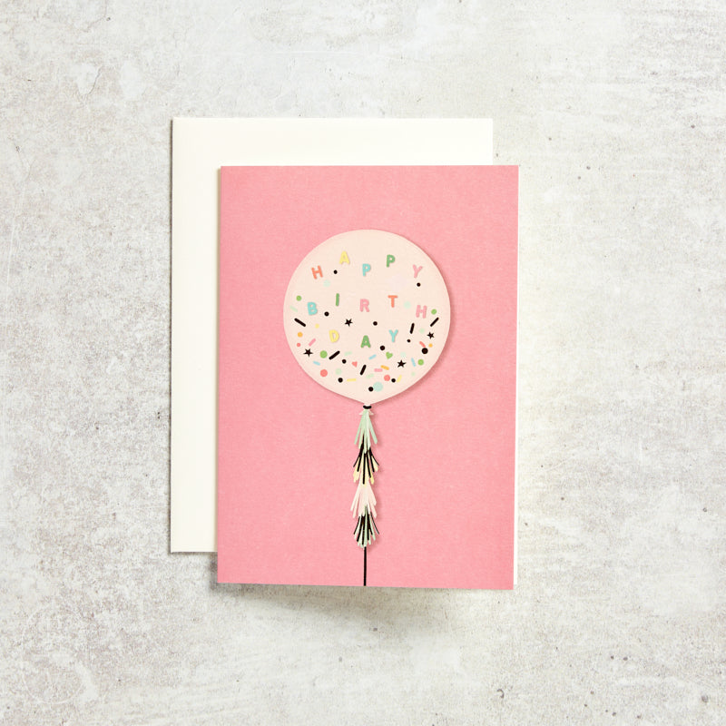 Karen Adams Designs PINK BALLOON GREETING CARD