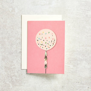 Karen Adams Designs PINK BALLOON GREETING CARD