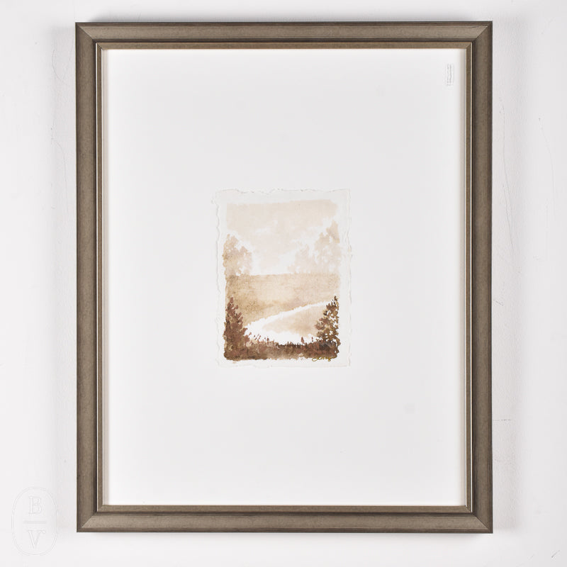 By Lacey MINI MONOCHROMATIC DECKLED EDGE LANDSCAPE 3 FRAMED PAINTING