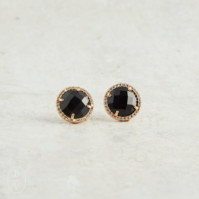 Virtue GEMSTONE STUD EARRINGS Black