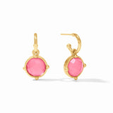 Julie Vos HONEYBEE HOOP & CHARM EARRINGS Iridescent Peony Pink