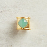 Elyssa Bass Designs GOLD CUFF RING Chalcedony One Size